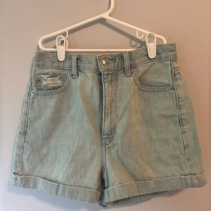 American Eagle Blue Denim High Rise Mom Short